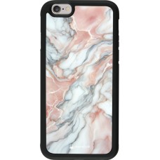 Coque iPhone 6/6s - Silicone rigide noir Marbre Rose Lumineux