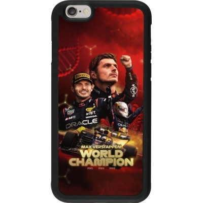 Coque iPhone 6/6s - Silicone rigide noir Max Verstappen Champion 2023