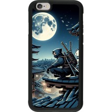 Coque iPhone 6/6s - Silicone rigide noir Ninja sous la lune