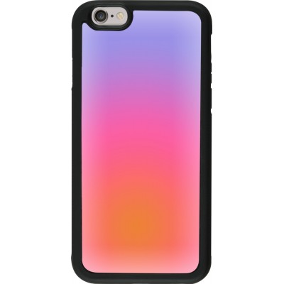 Coque iPhone 6/6s - Silicone rigide noir Orange Pink Blue Gradient