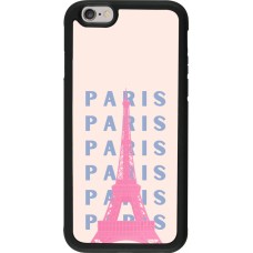 Coque iPhone 6/6s - Silicone rigide noir Paris Pink Print