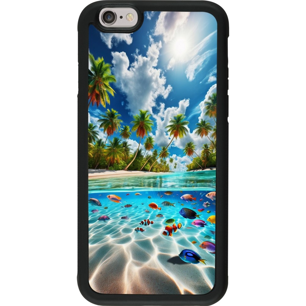 Coque iPhone 6/6s - Silicone rigide noir Plage Paradis