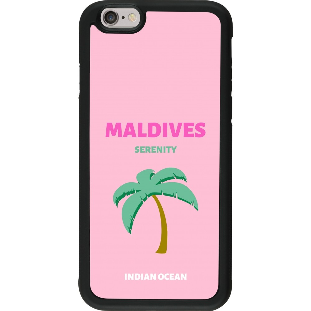 Coque iPhone 6/6s - Silicone rigide noir Pop Summer Destination Maldives