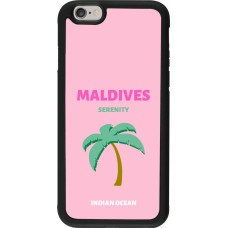 Coque iPhone 6/6s - Silicone rigide noir Pop Summer Destination Maldives