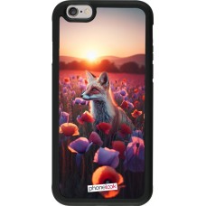 Coque iPhone 6/6s - Silicone rigide noir Renard pourpre au crépuscule