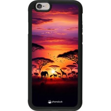 Coque iPhone 6/6s - Silicone rigide noir Safari sunset wildlife