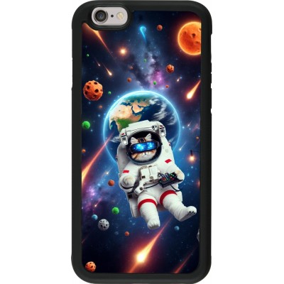 Coque iPhone 6/6s - Silicone rigide noir VR SpaceCat Odyssey