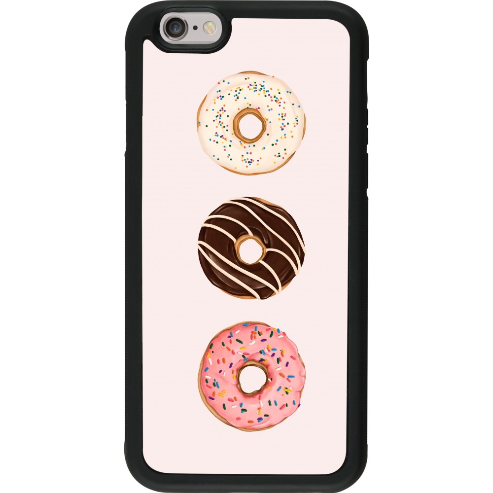 Coque iPhone 6/6s - Silicone rigide noir Spring 23 donuts