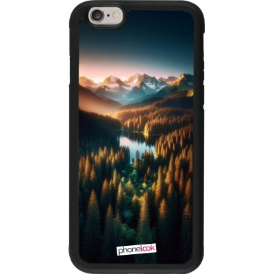 Coque iPhone 6/6s - Silicone rigide noir Sunset Forest Lake