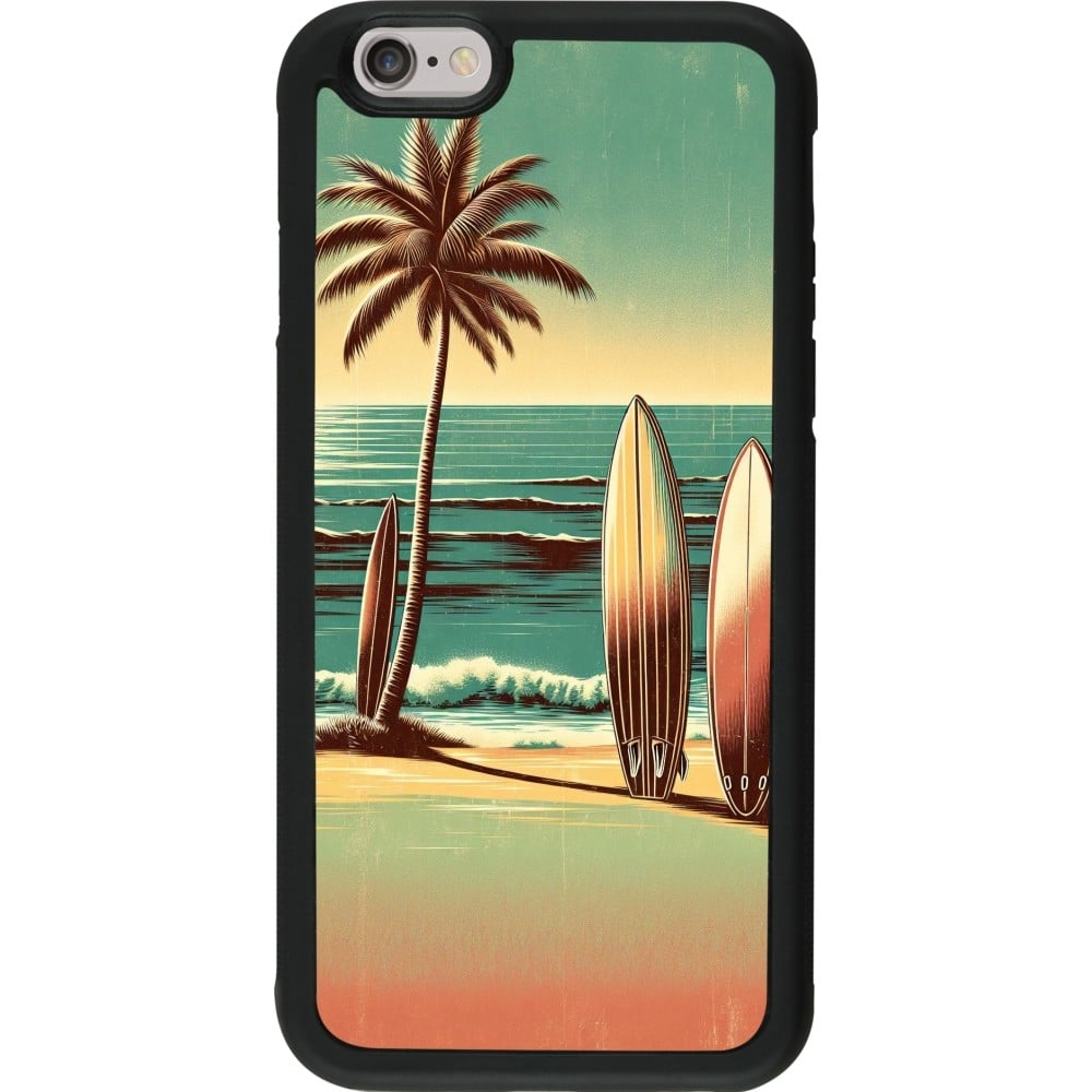 Coque iPhone 6/6s - Silicone rigide noir Surf Paradise