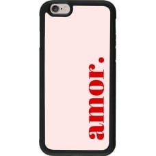 Coque iPhone 6/6s - Silicone rigide noir Valentine 2024 amor