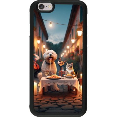 Coque iPhone 6/6s - Silicone rigide noir Valentine 2024 Dog & Cat Candlelight