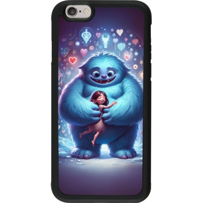 Coque iPhone 6/6s - Silicone rigide noir Valentine 2024 Fluffy Love