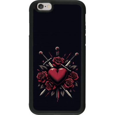 Coque iPhone 6/6s - Silicone rigide noir Valentine 2024 gothic love