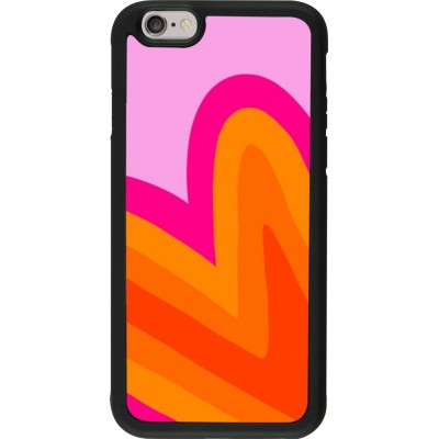 Coque iPhone 6/6s - Silicone rigide noir Valentine 2024 heart gradient