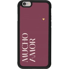 Coque iPhone 6/6s - Silicone rigide noir Valentine 2024 mucho amor rosado