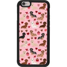 Coque iPhone 6/6s - Silicone rigide noir Valentine 2024 puppy love