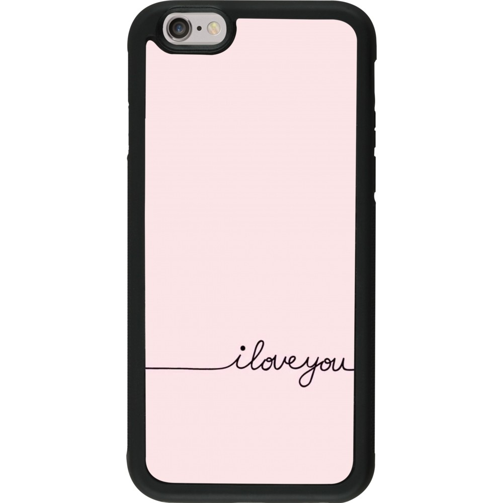 Coque iPhone 6/6s - Silicone rigide noir Valentine 2023 i love you writing