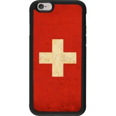 Coque iPhone 6/6s - Silicone rigide noir Vintage Flag SWISS