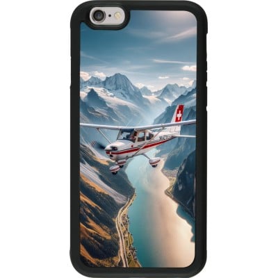 Coque iPhone 6/6s - Silicone rigide noir Vol Alpin Suisse