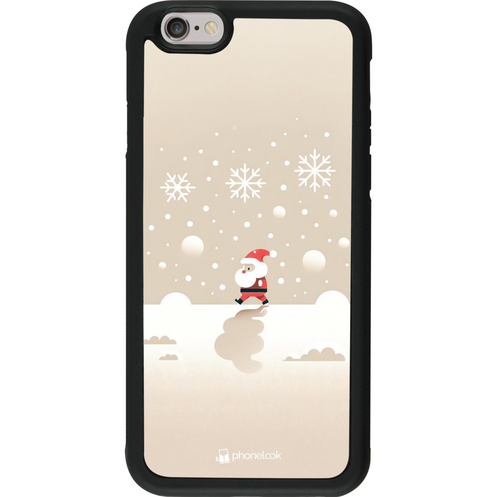 Coque iPhone 6/6s - Silicone rigide noir Noël 2023 Minimalist Santa