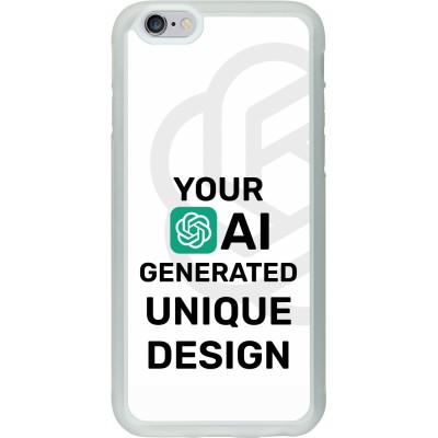 Coque iPhone 6/6s - Silicone rigide transparent 100% unique générée par intelligence artificielle (AI) avec vos idées