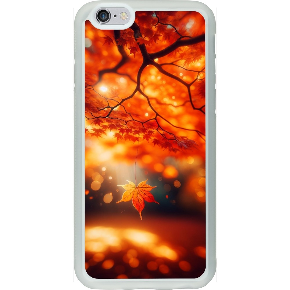 Coque iPhone 6/6s - Silicone rigide transparent Automne Magique Orange