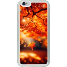 Coque iPhone 6/6s - Silicone rigide transparent Automne Magique Orange