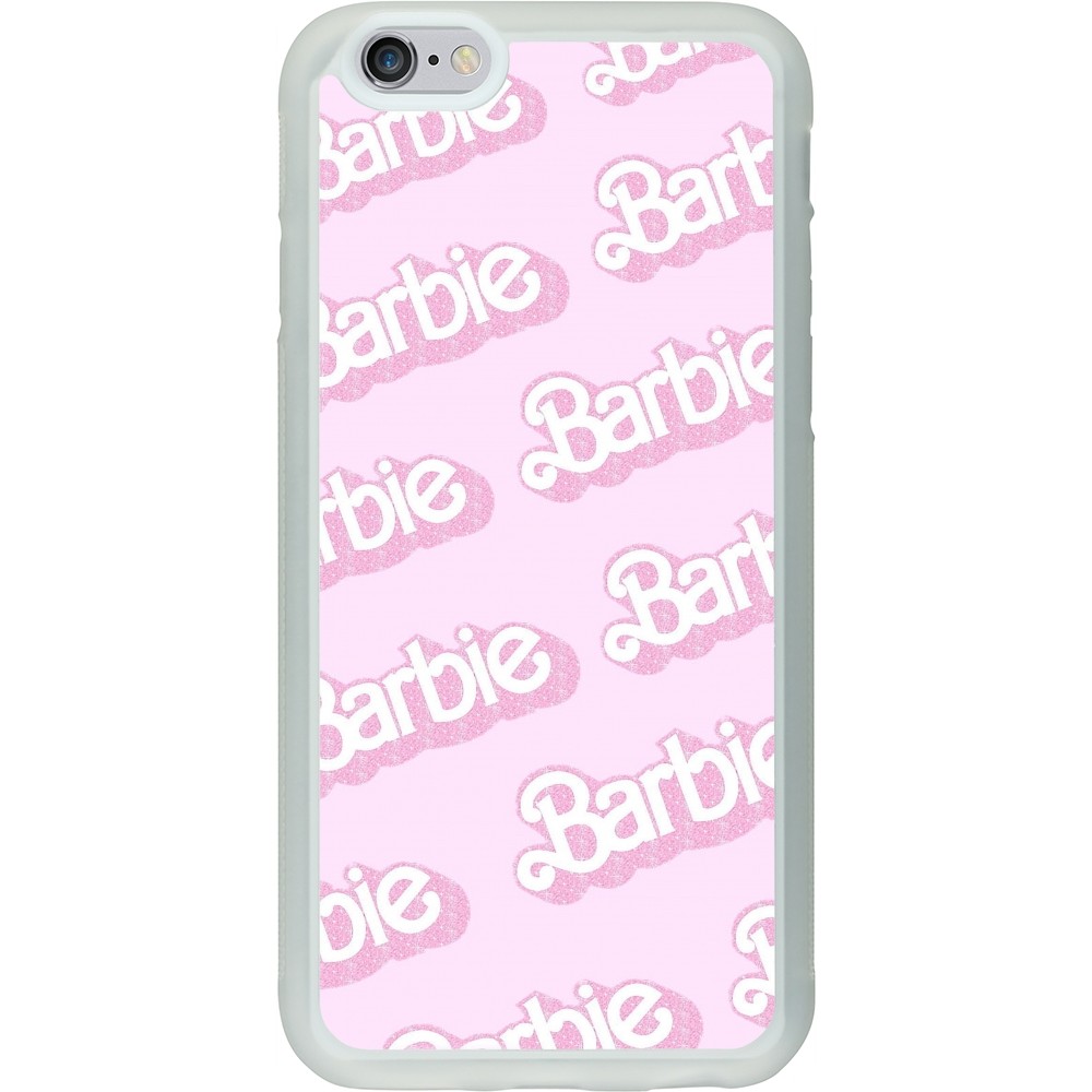 Coque iPhone 6/6s - Silicone rigide transparent Barbie light pink pattern