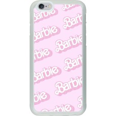 Coque iPhone 6/6s - Silicone rigide transparent Barbie light pink pattern