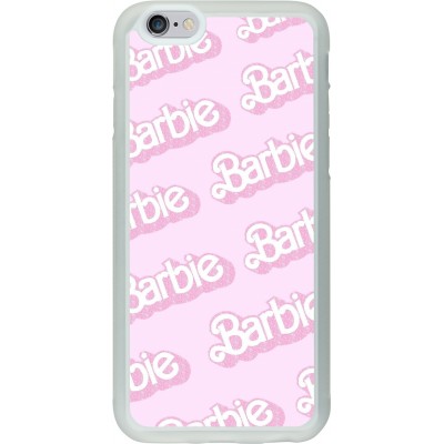 Coque iPhone 6/6s - Silicone rigide transparent Barbie light pink pattern