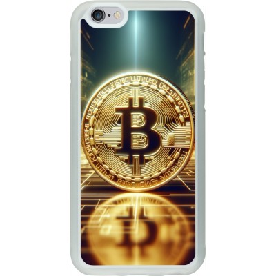 Coque iPhone 6/6s - Silicone rigide transparent Bitcoin Standing