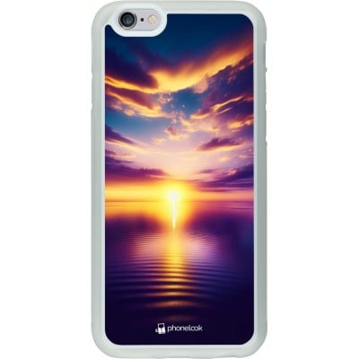 Coque iPhone 6/6s - Silicone rigide transparent Coucher soleil jaune violet