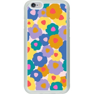 Coque iPhone 6/6s - Silicone rigide transparent Easter 2024 flower power