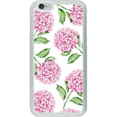 Coque iPhone 6/6s - Silicone rigide transparent Easter 2024 pink flowers