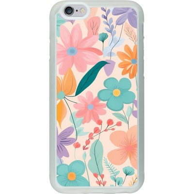 Coque iPhone 6/6s - Silicone rigide transparent Easter 2024 spring flowers