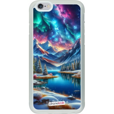 Coque iPhone 6/6s - Silicone rigide transparent Fantasy Mountain Lake Sky Stars