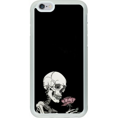 Coque iPhone 6/6s - Silicone rigide transparent Halloween 2023 rose and skeleton