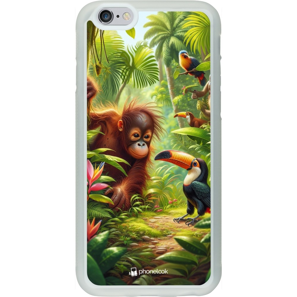 Coque iPhone 6/6s - Silicone rigide transparent Jungle Tropicale Tayrona