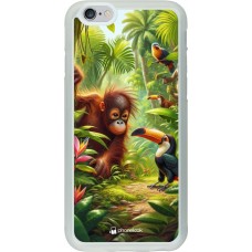 Coque iPhone 6/6s - Silicone rigide transparent Jungle Tropicale Tayrona