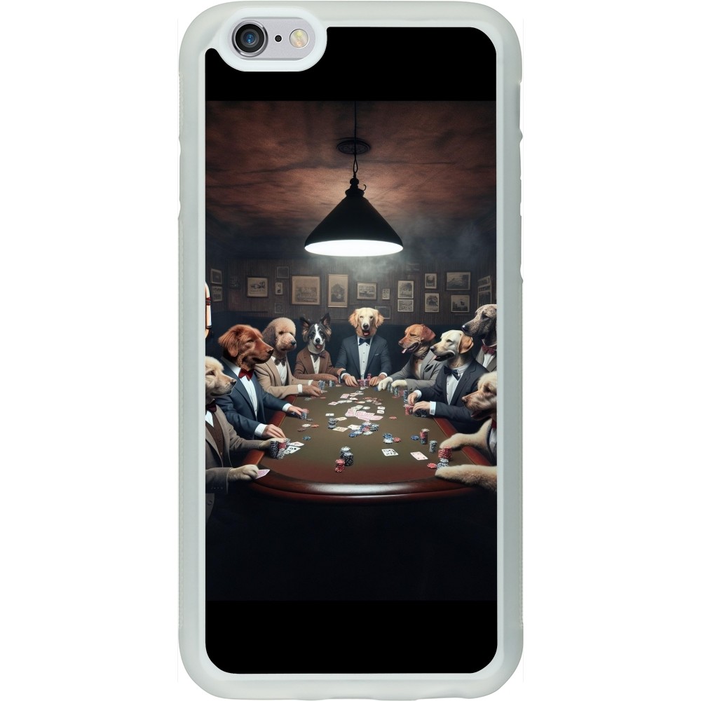 Coque iPhone 6/6s - Silicone rigide transparent Les pokerdogs