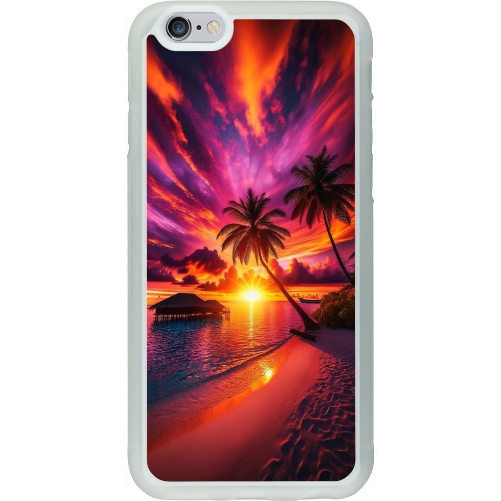 Coque iPhone 6/6s - Silicone rigide transparent Maldives Dusk Bliss