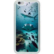 Coque iPhone 6/6s - Silicone rigide transparent Manta Lagon Nettoyage