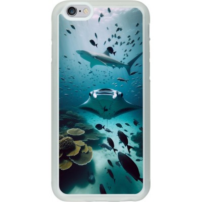 Coque iPhone 6/6s - Silicone rigide transparent Manta Lagon Nettoyage