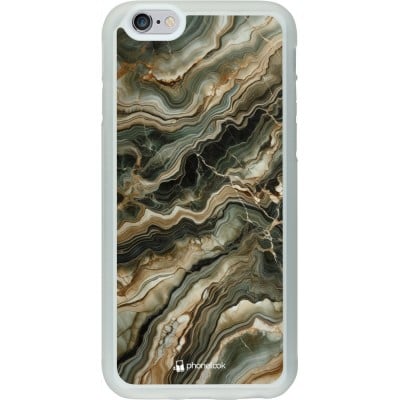 Coque iPhone 6/6s - Silicone rigide transparent Marbre Olive