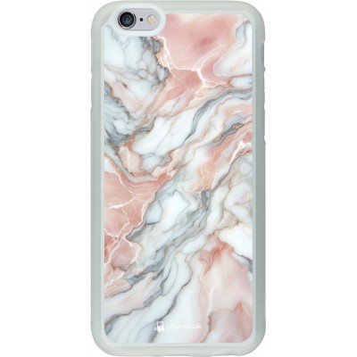 Coque iPhone 6/6s - Silicone rigide transparent Marbre Rose Lumineux