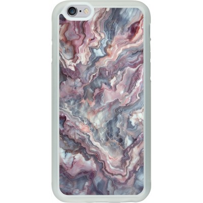 Coque iPhone 6/6s - Silicone rigide transparent Marbre violette argentée