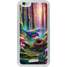 Coque iPhone 6/6s - Silicone rigide transparent Oiseau Nid Forêt