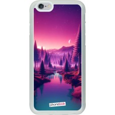 Coque iPhone 6/6s - Silicone rigide transparent Paysage Violet-Rose