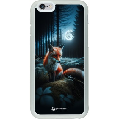 Coque iPhone 6/6s - Silicone rigide transparent Renard lune forêt